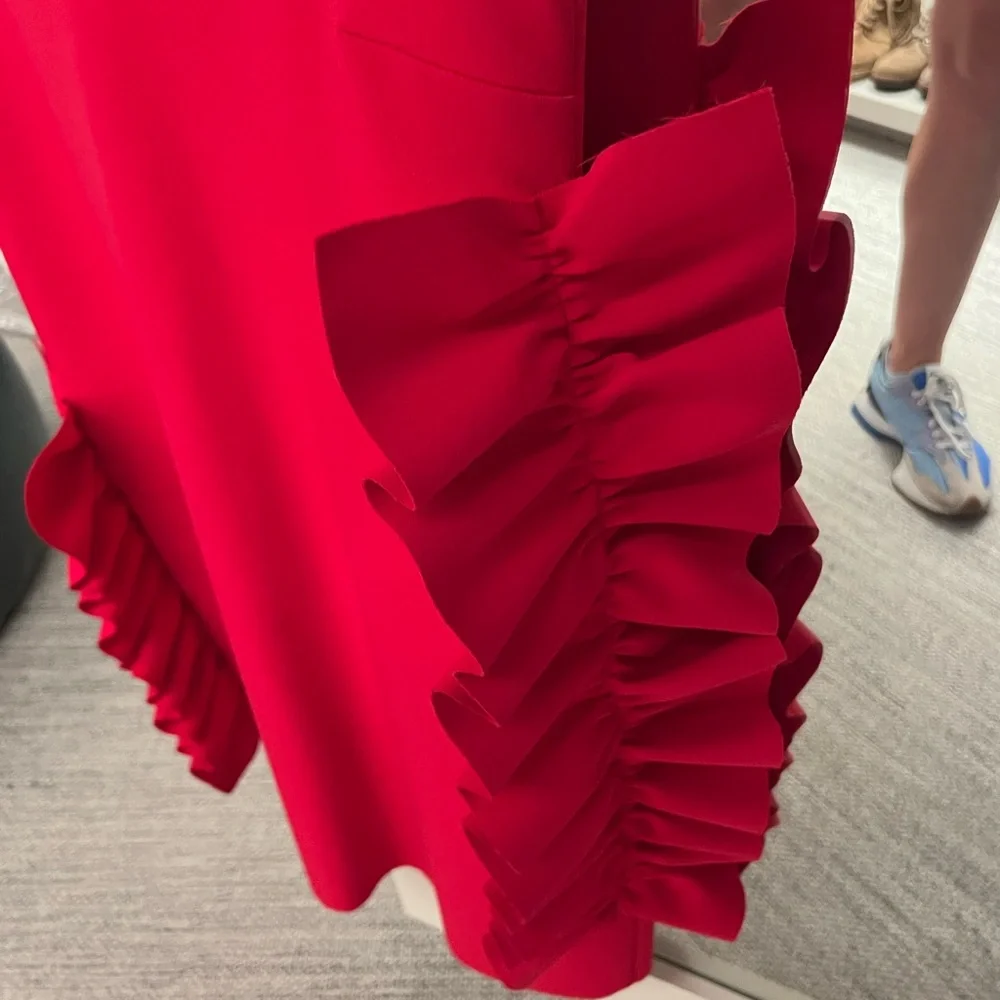 MSGM magenta ruffle crepe dress! - Picture 4 of 6
